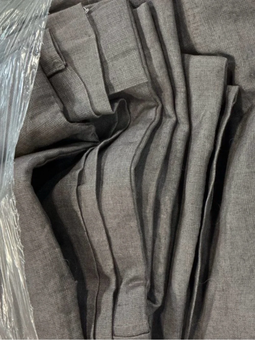 Quince European Linen Room Darkening Curtain, 48x108, Storm